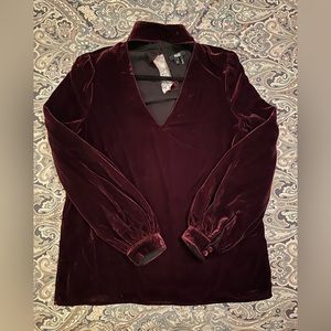 PAIGE Women's Velour Tamar Blouse Mock Neckline